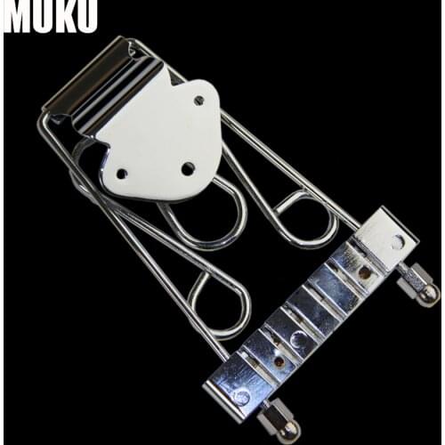 Chrome 6 String Archtop Bass/Guitar Tailpiece Bridge Bass Bridge Parts high quality metal guitar accesories