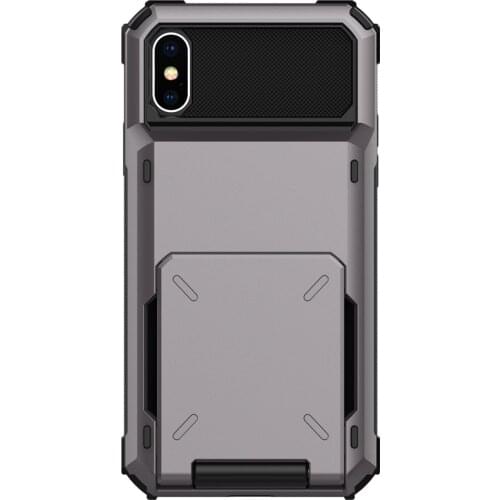 IPhone 12 mini 11Promax x xr xsmxa 6 7 8 Plus se Shockproof Anti Knock Hybrid Armor Metal Case Slide Card Slots Mobile Phone Bag