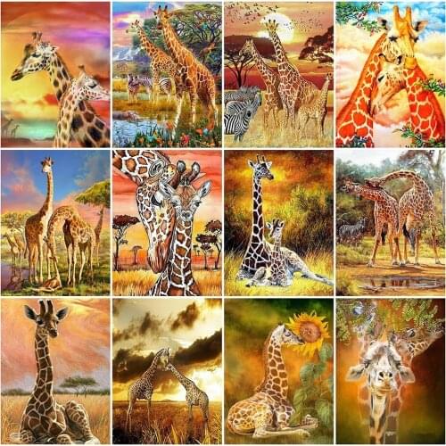 Full Square/Round 5D Diy Diamond Embroidery Giraffe Cross Stitch Diamond Mosaic Animal Rhinestone Art Painting Mosaic Home Decor