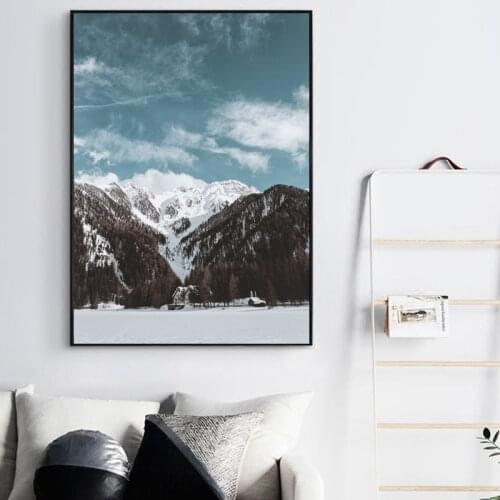 Winter Snow Mountain Landscape Canvas Painting Nordic Decoration Home Art Posters And Prints For Living Room Decor Wall Pictures
