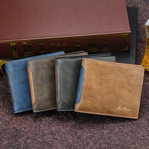 Leather Slim Wallets Mini Wallets Magic Card Holder Men Wallets Money Bag Male Vintage Black Short Purse