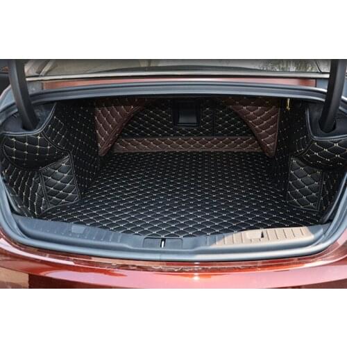 LIGOLIGO leather car trunk mats for LINCOLN MKZ 2014-2020 years cargo liner accessories interior boot