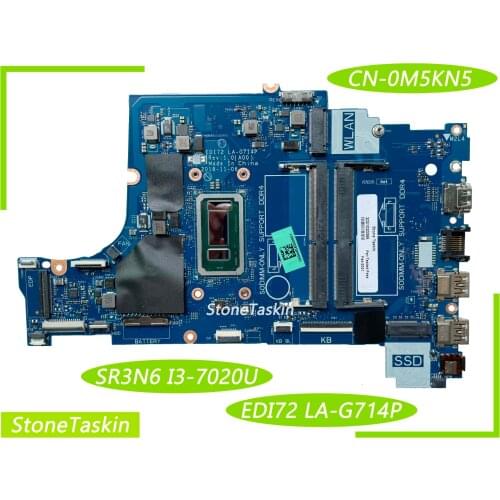 Best Value CN-0M5KN5 for DELL Inspiron 3581 3781 Laptop Motherboard EDI72 LA-G714P SR3N6 I3-7020U DDR4 100% Tested