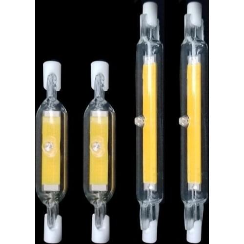 Mini Dimmable Glass R7S LED Lamp 5W 78mm/10W 118mm COB Bulb Replace Halogen Lamp