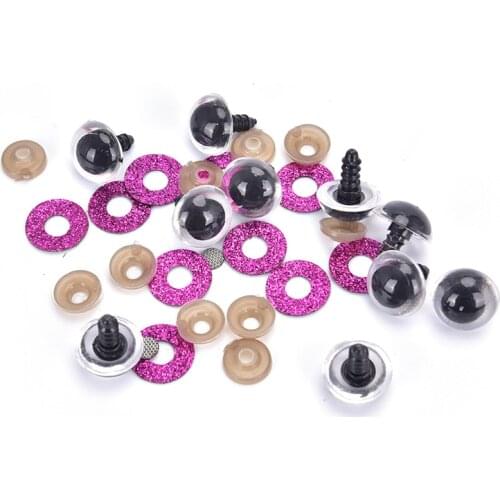 10pcs Stuffed Toys Glitter Safety Eyes Nonwovens Washer Clear Doll Eyes Dolls Accessories 16MM