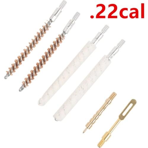 Gun Cleaning Rod Brush Head Kit .30cal .22cal 9mm Rifle Pistol Cleaning Tool 6pcs