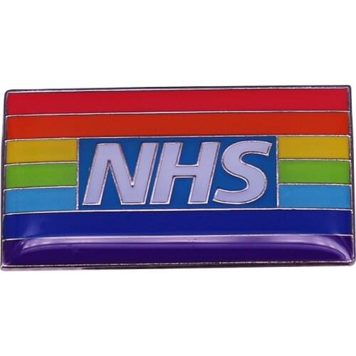 NHS Rainbow Charity Brooch LBGQT Pride Badge National Health Service Enamel Pin UK British heroes Gift