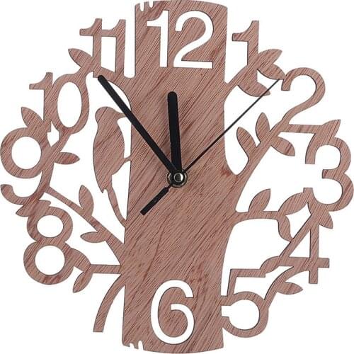 New 22CM Oversize Wooden Wall Clock Modern Design Watch Cocks 3D DIY Living Room Home Decoration Quartz Needle Europe Horloge