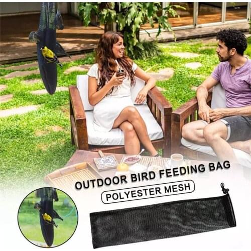 Outdoor Birds Feeding Bag Portable Folding Hanging Mesh Funnel Creative Birds Food Storage Tools for Garden Courtyard UD88