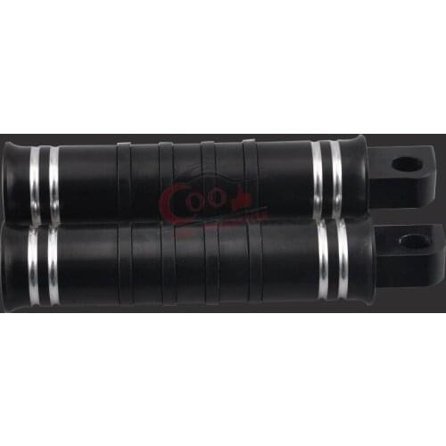 Pair 4.45”Black Motorcycle Passenger Rest Edge Cut Footrest Foot Pegs Fit For Harley Touring Sportster Dyna