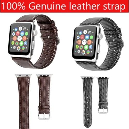 Genuine Leather band for apple watch 6 strap bracelet series 6 5 4 SE 44mm 40mm for apple iwatch SE band 3 2 1 38 42mm