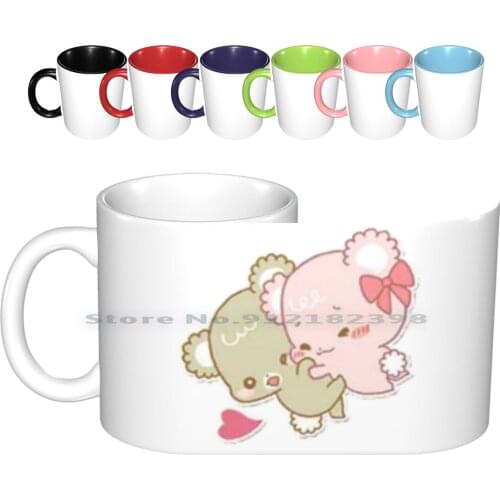 Sugar Cubs-Hug Ceramic Mugs Coffee Cups Milk Tea Mug Anime Cute Kawaii Sugar Cubs J Fashion Japanese Japan Adorable Bear Love
