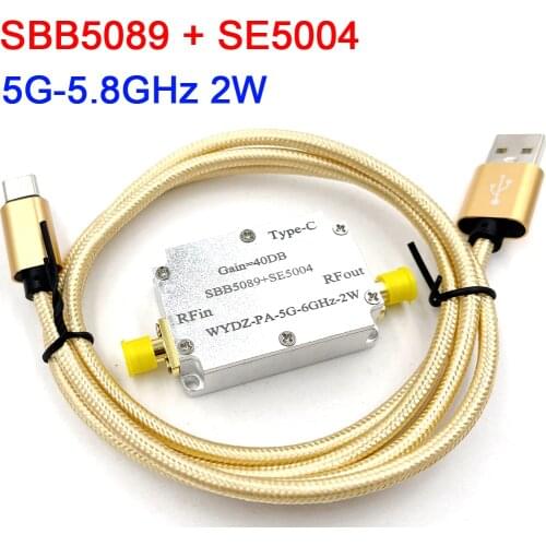 SBB5089 + SE5004 5GHZ - 5.8Ghz 2W High Linear RF power amplifier transmission signal FOR 5.2G 5.8G wifi Jammer Ham Radio AMP