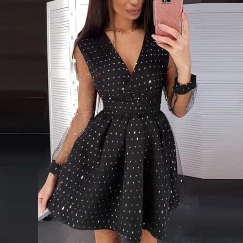 Spring Summer Bowknot Lady Mini Dress Fashion Lace Patchwork Mesh Ruffle Beach Dress Women Elegant Hollow Out Zip-up Party Dress