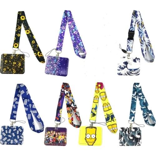 Lanyards Credit Cards ID Holder Bag Student Women Travel Card Cover Badge Car Keychains Decorations