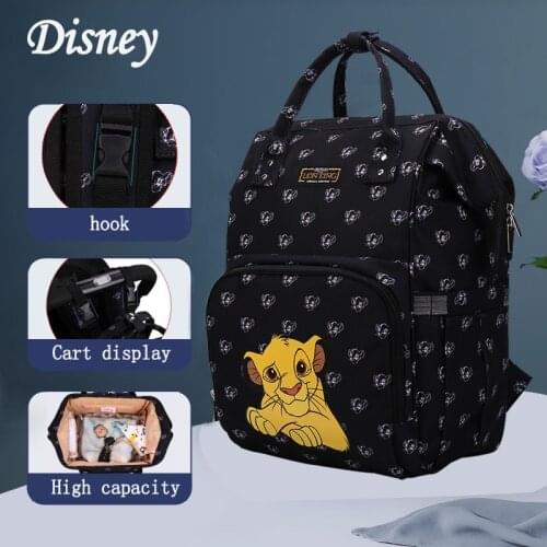 Disney Mummy Diapers Bag Travel Nappy Backpack Fashion Lion King Large Capacity Baby Nursing Bag Equipped with Hook Function