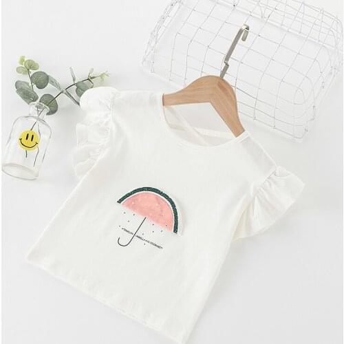 Toddler girls tops summer 2020 kids clothes baby girls t shirt children clothes cute short sleeve t-shirt white yellow orange