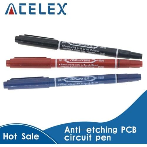 Smart Electronics CCL Anti-etching PCB circuit board Ink Marker Double Pen For DIY PCB