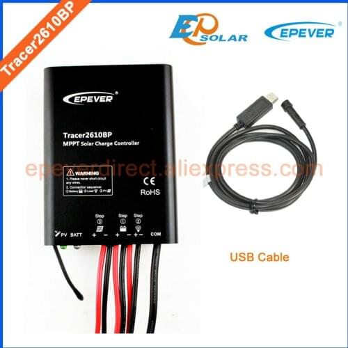 Mppt voltage 24A battery charger solar controller EPEVER EPsolar Tracer2610BP USB cable PC communication 10A 10amps