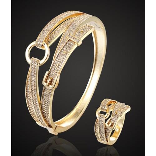 Vankeliif brand Simple Bangle and rings womens jewelry sets zircon micro-inlaid belt buckles classic fashion jewelry best gift