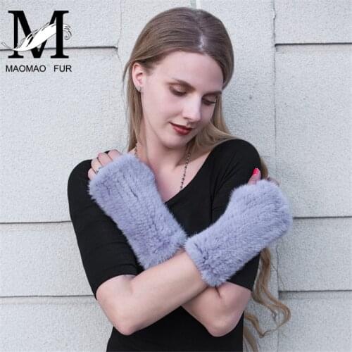 Winter Mink Fur Gloves Women High Quality Top Selling Fashion Knitted Mink Fur Gloves & Mittens Multi Length Warm Female Gift