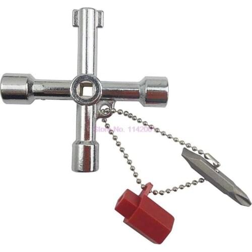 100pcs 5 In 1 Cross Switch Key Wrench With Accessories Universal Square Triangle Train Electrical Cupboard Box Elevator Cabinet