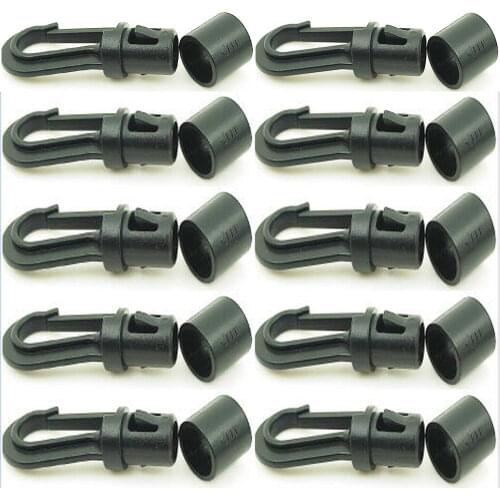 20pcs/lot shock cord hook terminal end tabbed s bungee hooks to use on kayaks