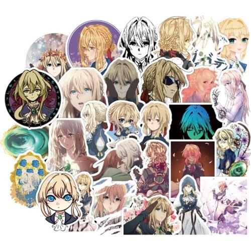 50PCS Anime Sticker Violet Eternal Garden Cartoon Sticker Car Motorcycle Travel Luggage Phone Guitar Skateboard Decal Sticker