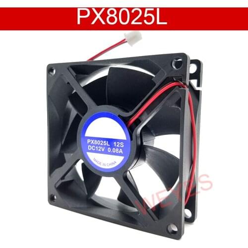 Brand new for PX8025L 12S 12V 0.08A 8cm 8025 80 * 80 * 25MM Mute Cooling Fan