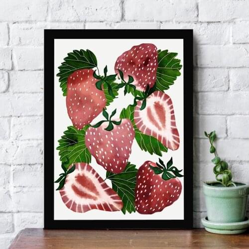 Abstract Canvas Painting Picture Art Print Strawberry Wall Art Poster Modern Kitchen Wall Artist Home Decoration Frameless