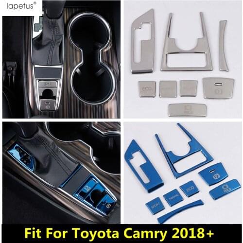 Lapetus Accessories Fit For Toyota Camry 2018 - 2021 Stalls Gear Shift Box Multimedia Control Button Molding Cover Kit Trim