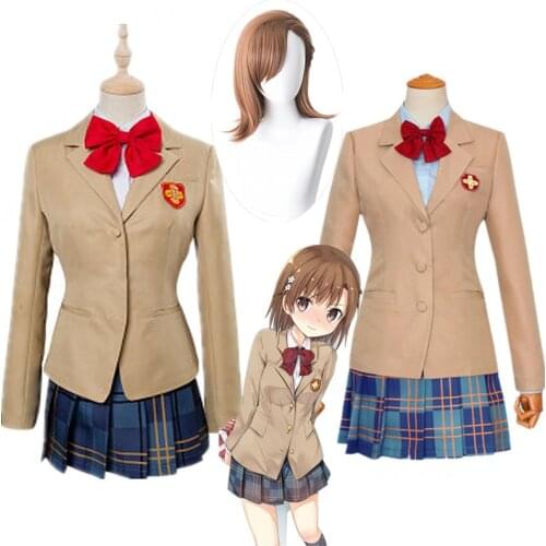 Anime To Aru Majutsu no Index Cosplay Misaka Mikoto Costume Toaru Kagaku no Railgun School Uniform Halloween Party Suit