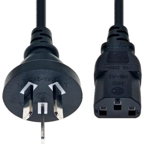 Australian, New Zealand, China Type I Plug 3 Prong Power Cord Cable 1.8M for Desktop Printers Monitors 10A 250V