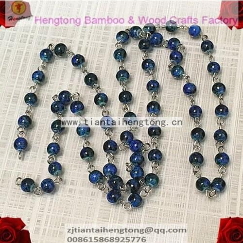 Free shipping 28" glass bead chain, bead garland with 6mm glass bead