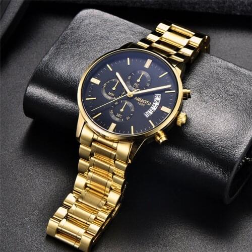 NIBOSI Dropship Relogio Masculino Mens Watches Chronograph Calendar Quartz Clock Male Casual Business Waterproof Wristwatch