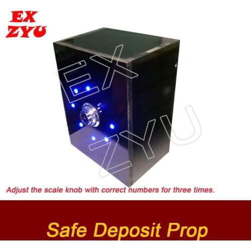 EXZYU Safe Deposit Prop Real Life Escape Room Turn The Scale Knob in Correct Numbers for Three Times to Open for Various Themes