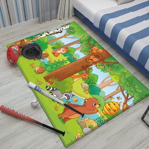 Playmat Baby Play Mat Toys For Rectangular Childrens Carpet Rug Kids Developing Mat Flannel Non-Slip Carpets DropShipping