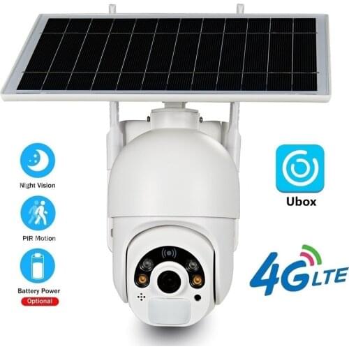 4G SIM Card IP Camera WiFi Solar Security Camera Outdoor 1080P HD PTZ Battery Power Surveillance Camera PIR Motion Detection