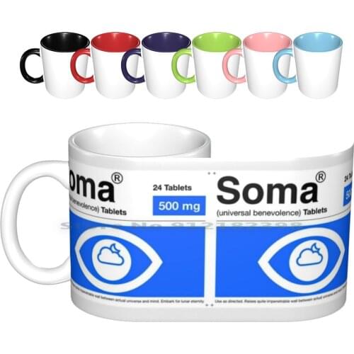 Soma Ceramic Mugs Coffee Cups Milk Tea Mug Aldous Aldous Huxley Benito Bernard Book Books Brave New World Christianity Cloud