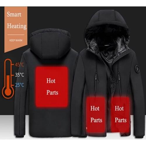 Usb Charging Heating Jacket Intelligent Thermal Clothing Winter Warm Coat Mens Top Mountaineering Fishing Casual Sportswear