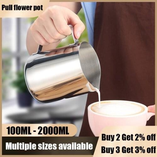 100-2000MLKitchen Stainless Steel Milk frothing jug Espresso Coffee Pitcher Barista Craft Coffee Latte Milk Frothing Jug Pitcher