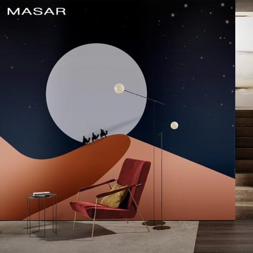 MASAR hand-drawn illustration design desert castle element custom mural cartoon children room background wall paper Desert