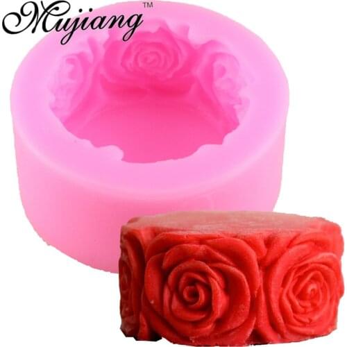 Mujiang Rose Flower Silicone Molds Forms for Soap Resin Clay Candle Mold Gumpaste Chocolate Moulds Fondant Cake Decorating Tools