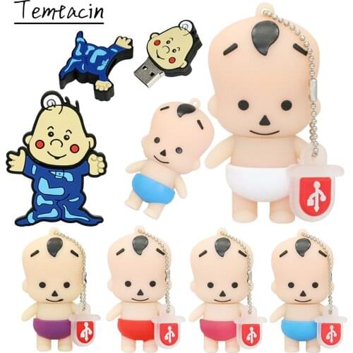 Cartoon Pen-drive 128GB Cle USB Memoria Infant Baby USB Flash Drive 256GB Pendrive 64GB 32GB 16GB 8GB Pen Drive USB Memory Stick