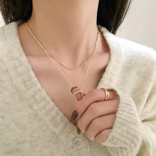 FNIO New Arrival 2021 Fashion Sweet Girls Elegant Pandent Necklace For Women Students Party Choker Jewelry Gifts