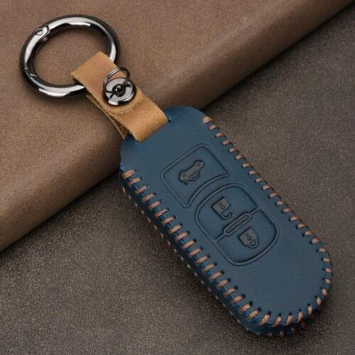 Genuine Leather Handmade Smart Car Key Case Cover Bag For Mazda 3 6 CX-3 CX-4 CX-5 CX7 CX-9 RX8 Axela ATENZA