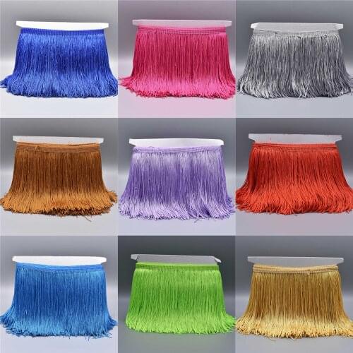 Wholesale 10 Meters Lace Fringe Trim Tassel Fringe Trimming For Diy Latin Dress Stage Clothes Costura Accessories Lace Ribbon