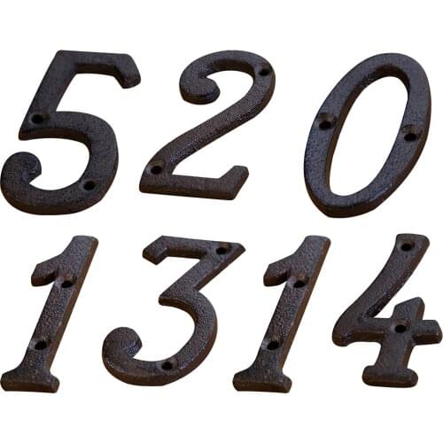 Floating House Number Letters Retro Style Anti-rust Black Metal Door Numbers Address Sign Street Exterior Hardware