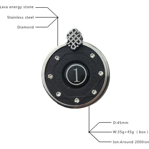 Lucky Number Lava Stones Pendant Quantum Science Scalar Energy Necklace