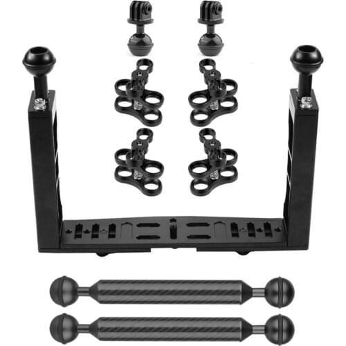 Underwater Diving Accessories Handle Aluminium Tray Stabilizer Dual Ball diving Clamp Arm Ball Head Ad Underwater Floating